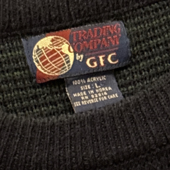 Vintage Trading Company Acrylic Blue Red Green Eclectic Grandpa Sweater - Picture 3 of 6